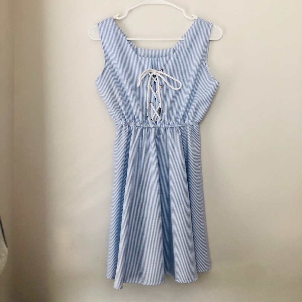 Petite Blue & White Stripped Dress